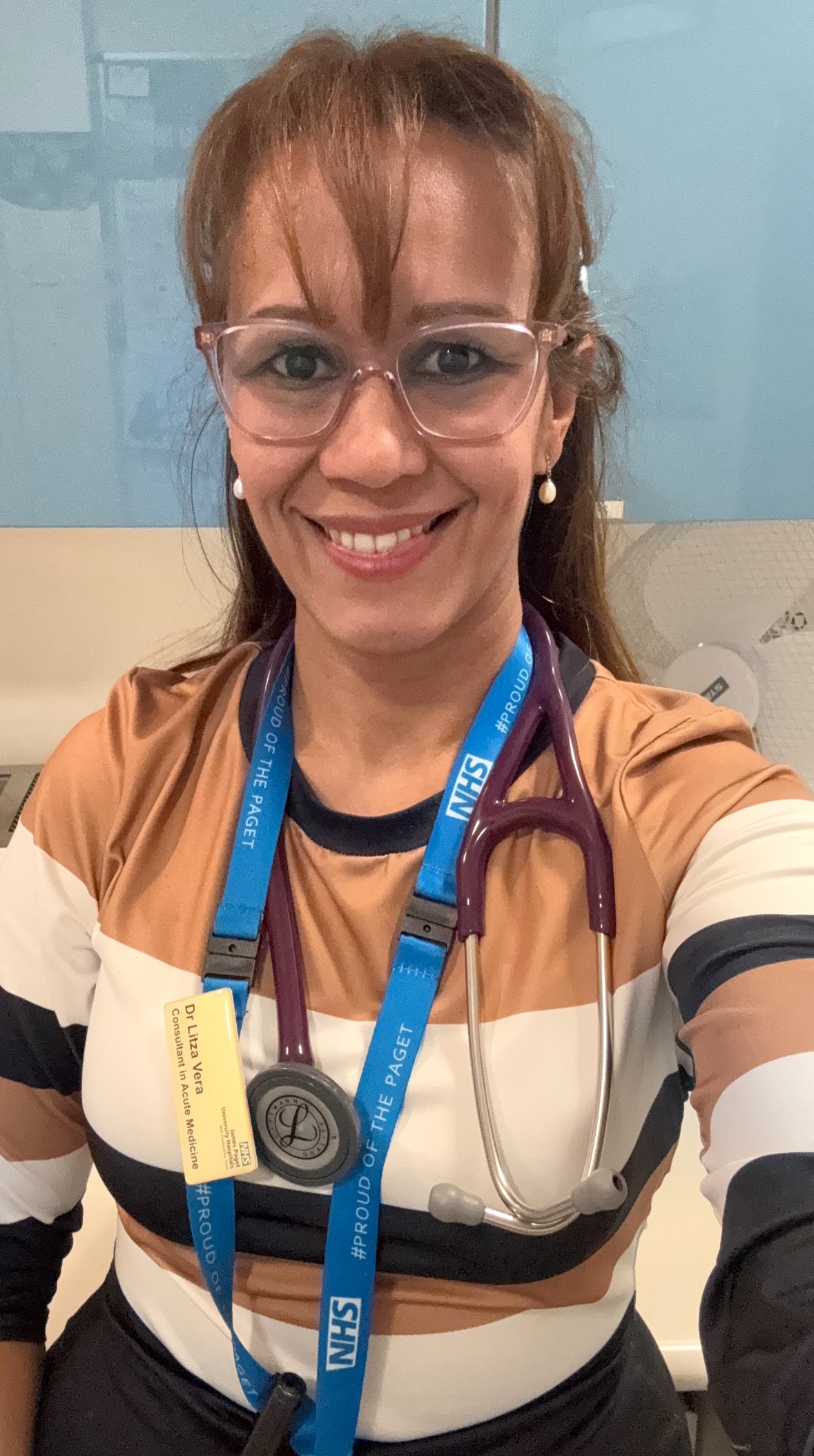 Dr Litza in her medical outfit.